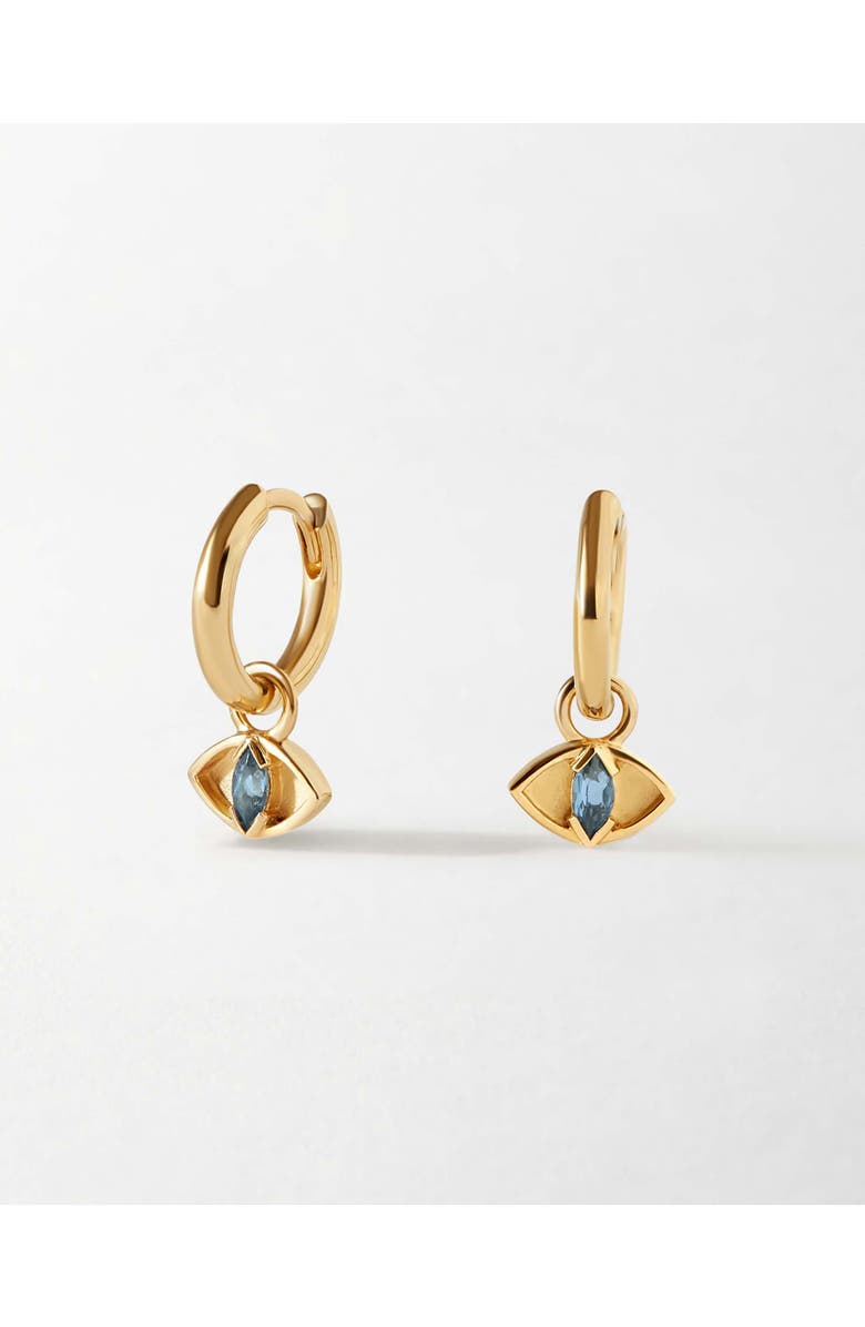 Edge of Ember Evil Eye Huggie Earrings, Main, color, Evil Eye