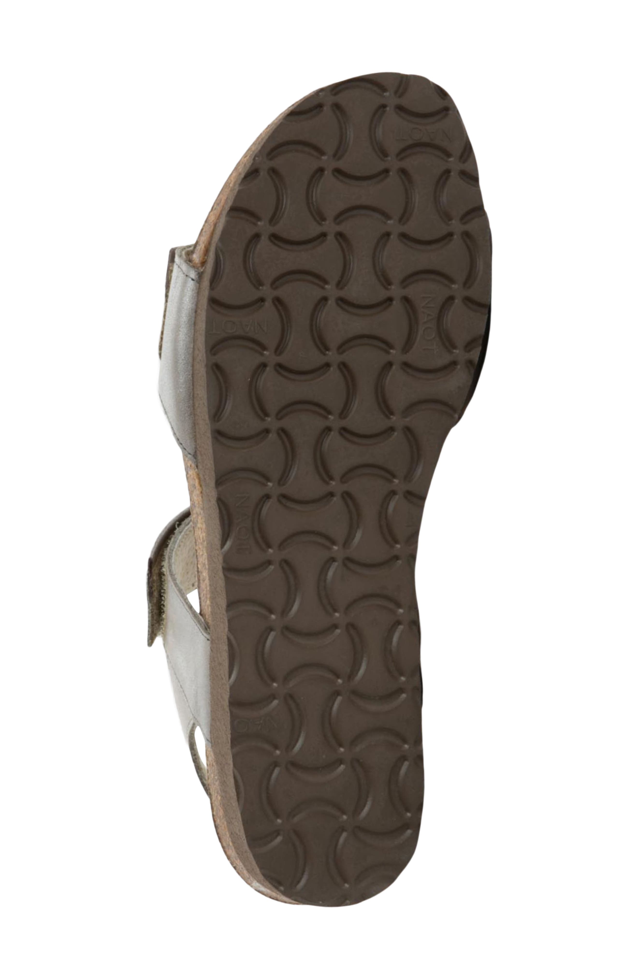 Naot Aisha Wedge Sandal, Alternate, color, Titanium Leather W/ Silver