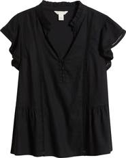 Caslon® Ruffle Sleeve Popover Top