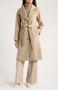 Vince Belted Wool Blend Wrap Coat with Removable Bib