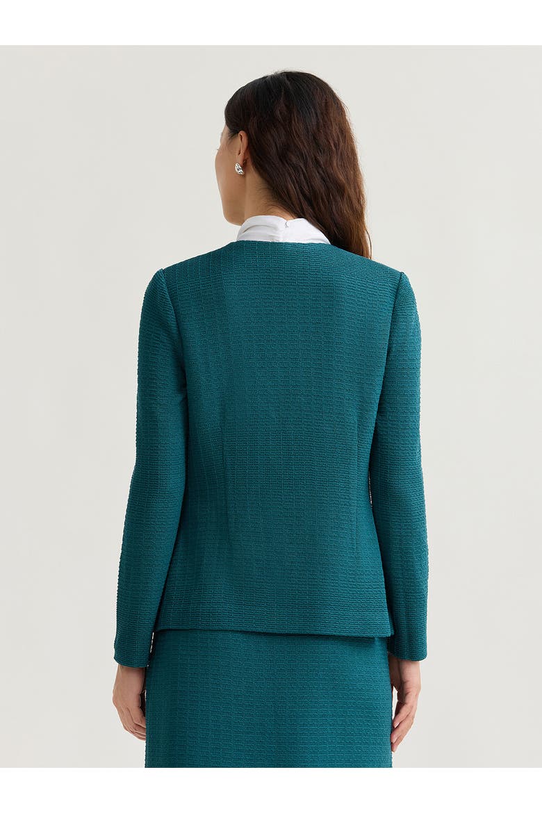 Tailored Two-Button Crossover Knit Jacket, Alternate, color, Spruce