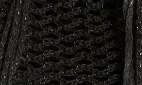 Steve Madden Boho Open Knit Fringe Scarf In Black
