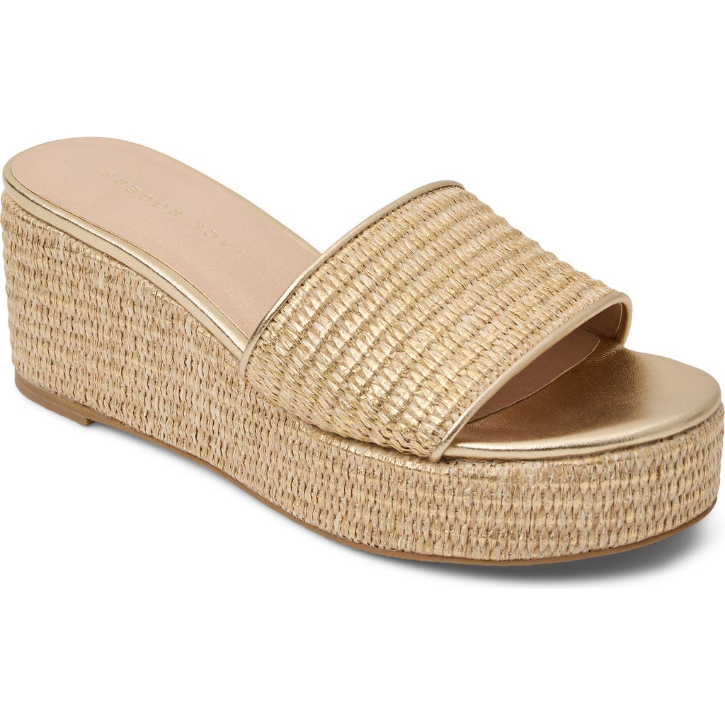 Jack Rogers Bay Platform Wedge Sandal In Gold
