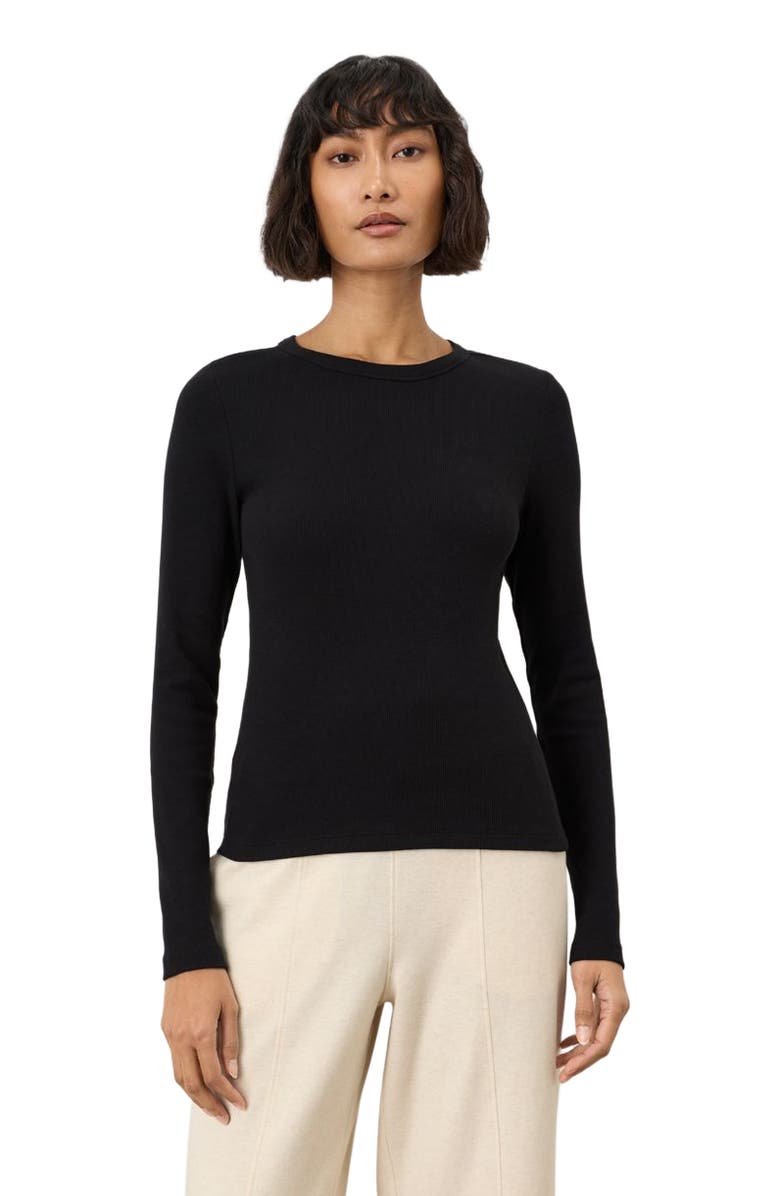 Pact Perfect Rib Layering Long Sleeve Made With Organic Cotton, Main, color, Black