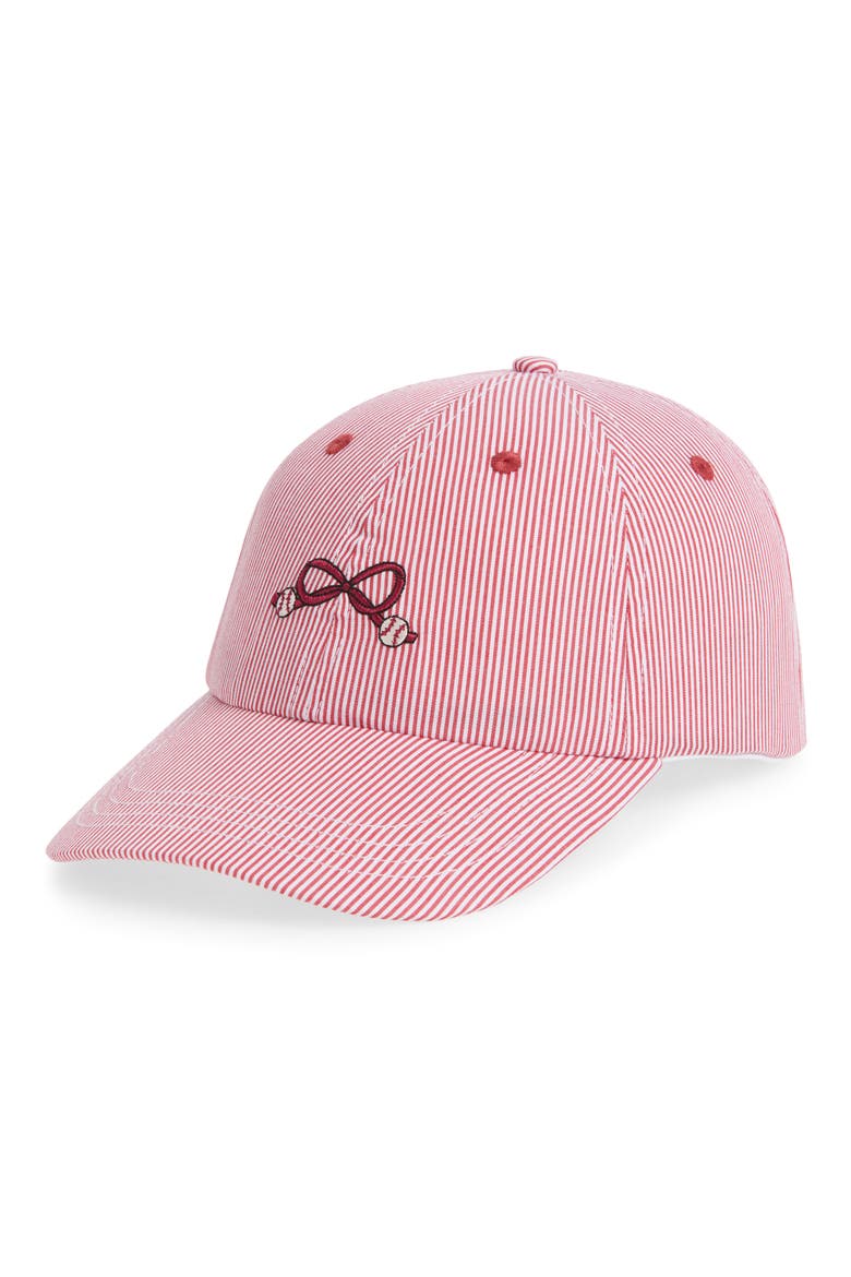 Baseball Bow Baseball Cap, Main, color, RED