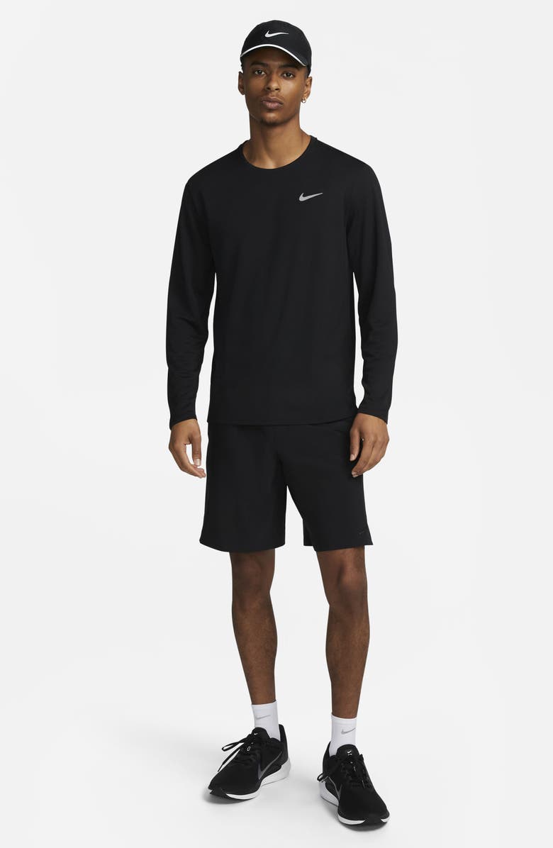 Nike Dri-FIT UV Long-Sleeve Running Top, Alternate, color, Black