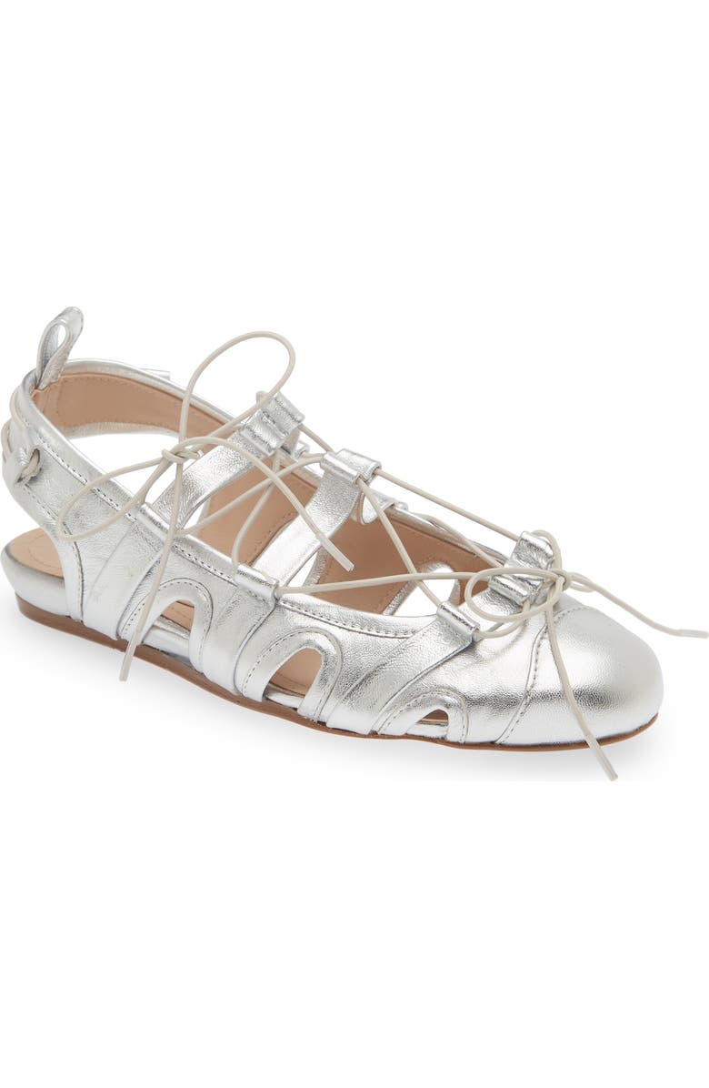 Simone Rocha Sporty Lace-Up Ballet Flat, Main, color,