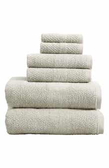 Woven & Weft 6-Piece Textured Weave Cotton Bath Towel Set
