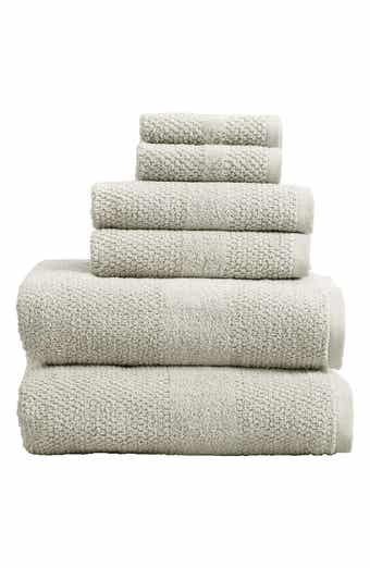 Woven & Weft 6-Piece Textured Weave Cotton Bath Towel Set