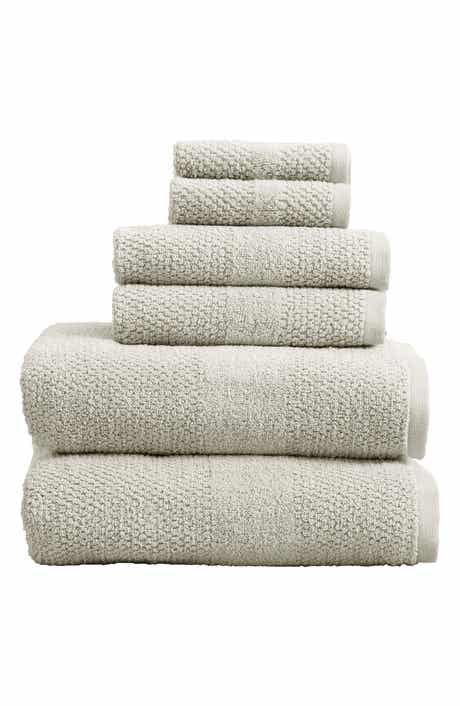 Woven & Weft 6-Piece Textured Weave Cotton Bath Towel Set