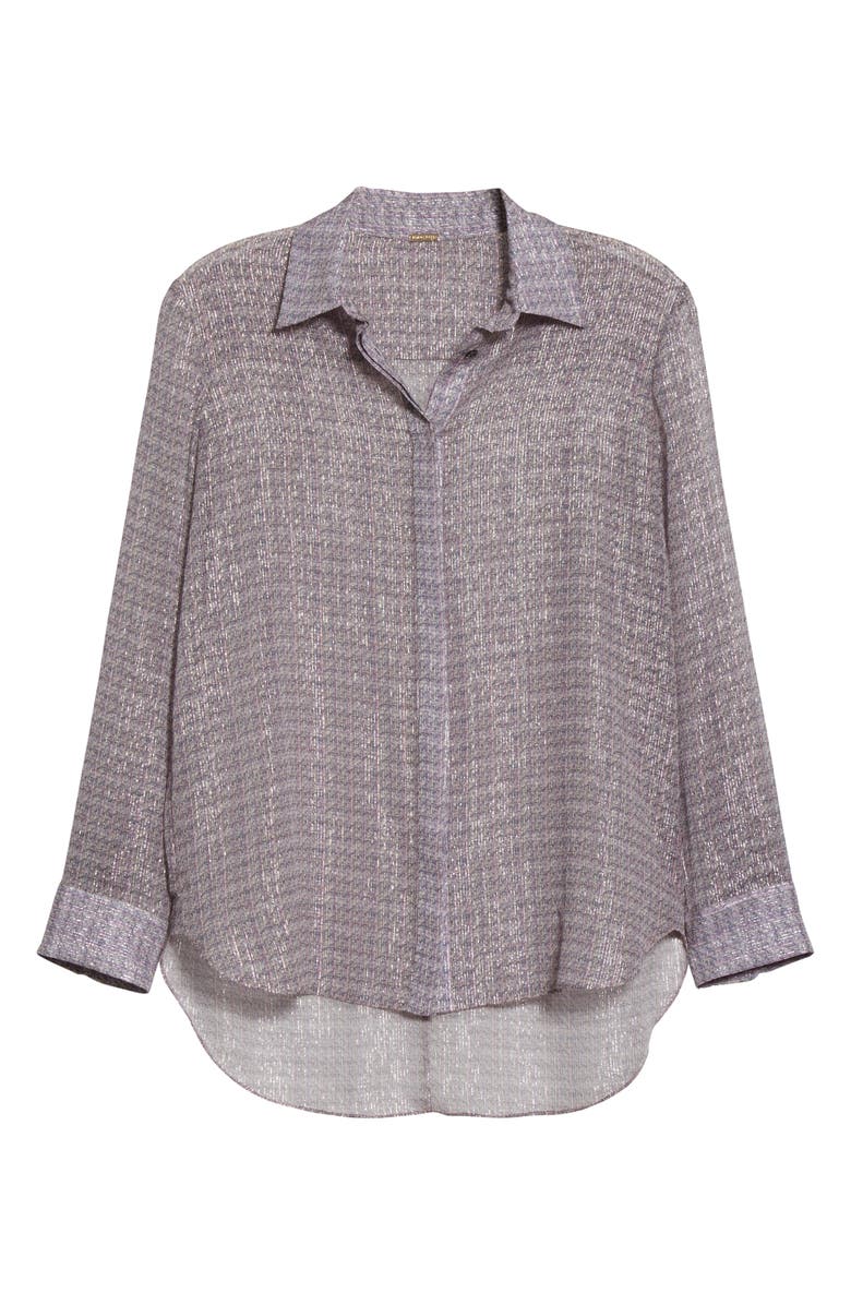 Adam Lippes Print Metallic Silk Chiffon Blouse, Alternate, color,