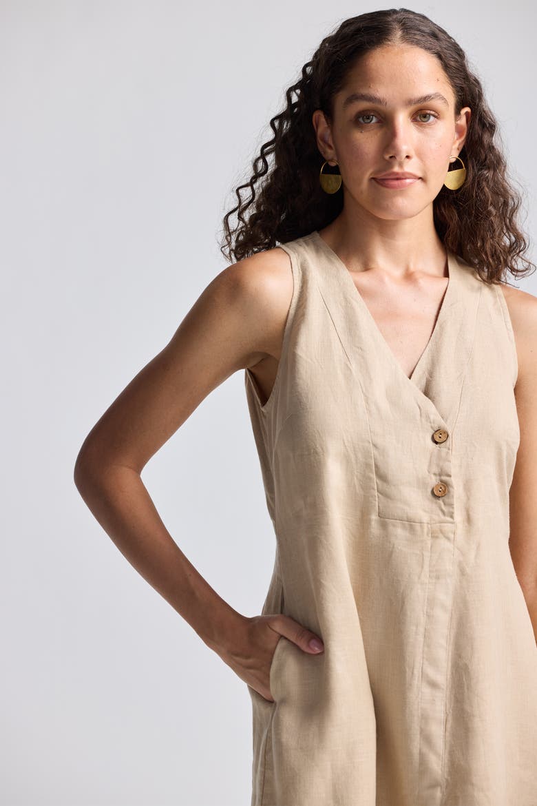 Straight Dress with Front Slit, Alternate, color, Neutral Beige