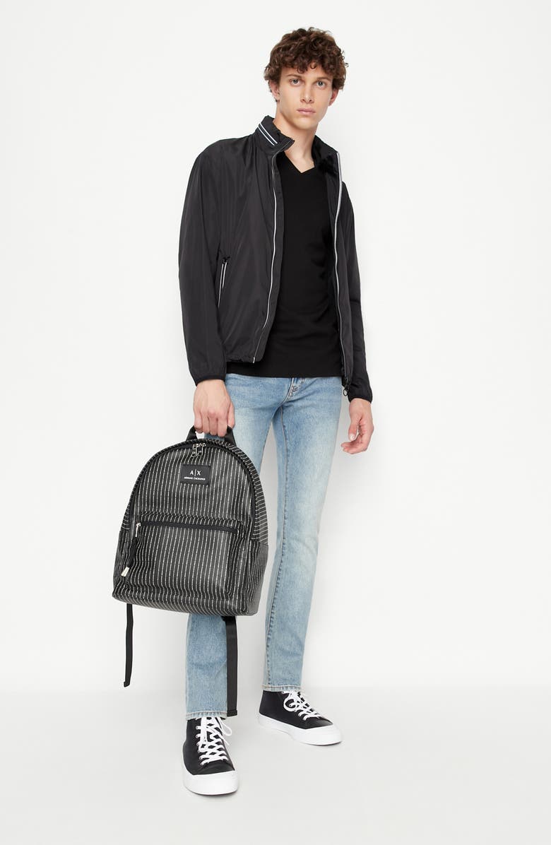 Armani Exchange Embroidered Logo Johnny Collar Piqué Polo, Alternate, color, 