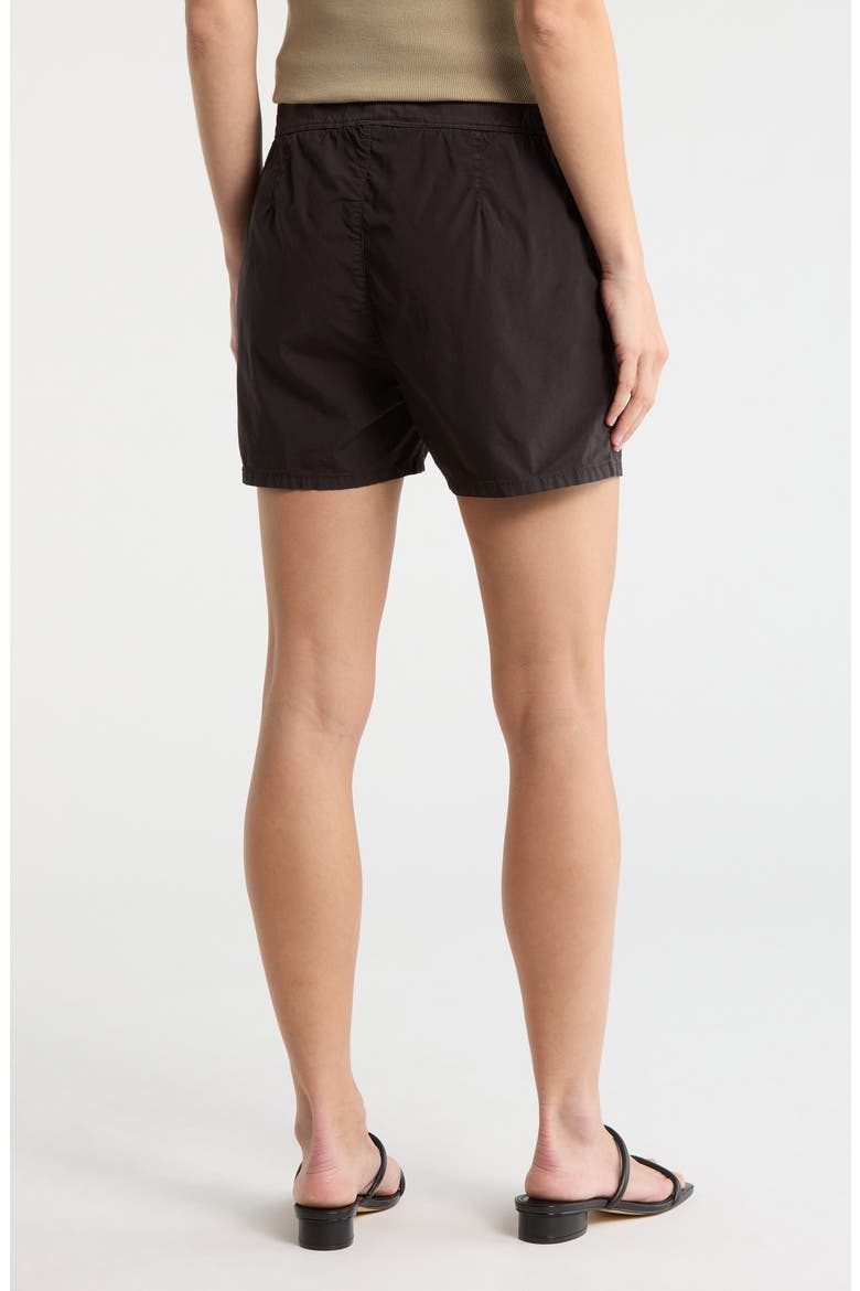 Stretch Cotton Poplin Drawstring Shorts, Alternate, color, BLACK