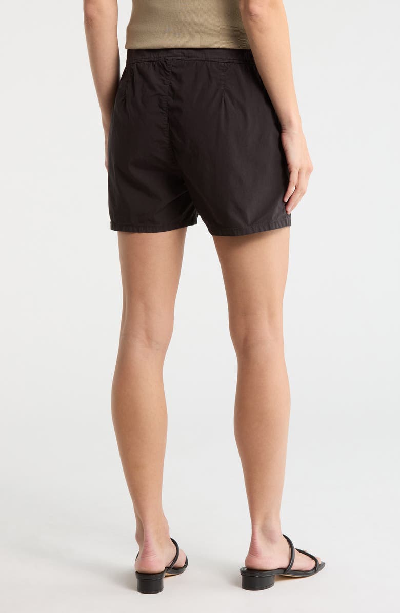 James Perse Stretch Cotton Poplin Drawstring Shorts, Alternate, color, Black