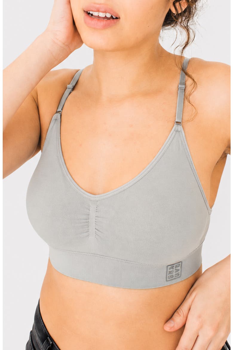 Everyday Seamless Bra With Back-Closure, Main, color, Natural Grey