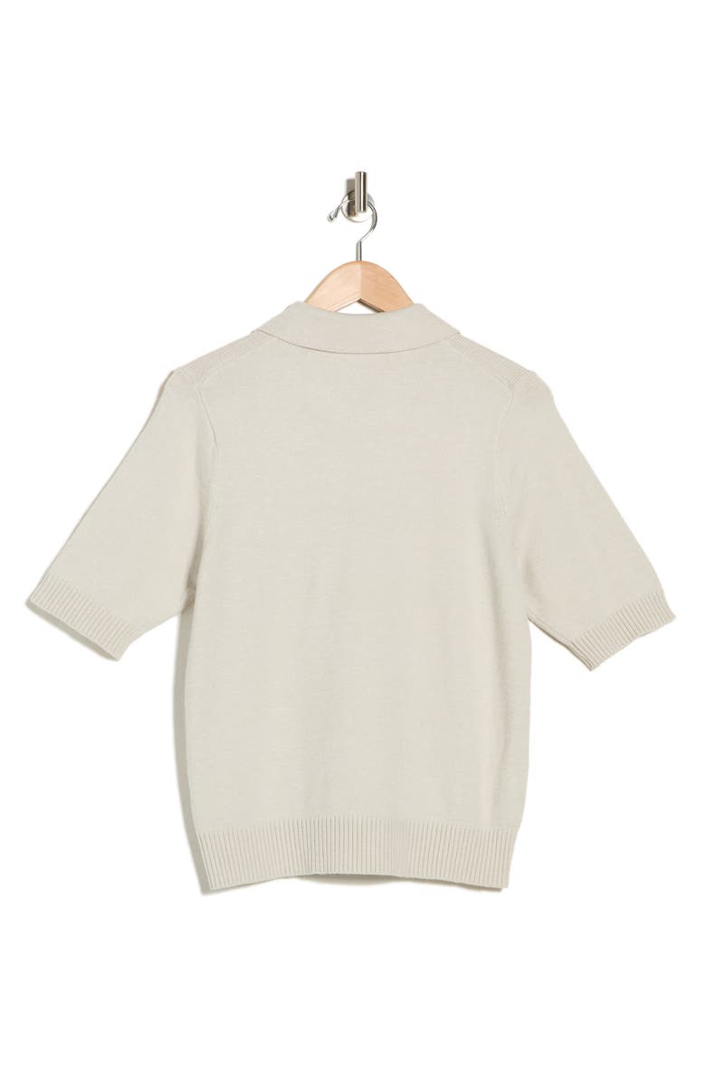 DKNY Short Sleeve Sweater, Alternate, color, Ecru