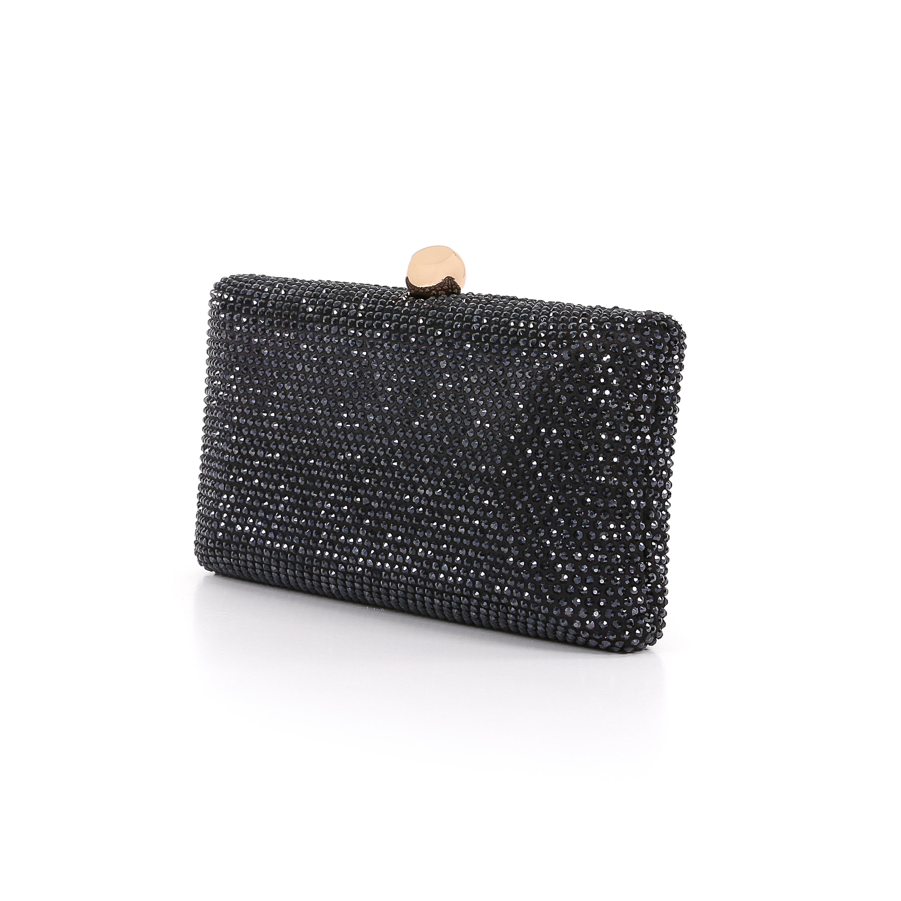 Nia Fully Crystal Beveled Minaudiere, Alternate, color, Black
