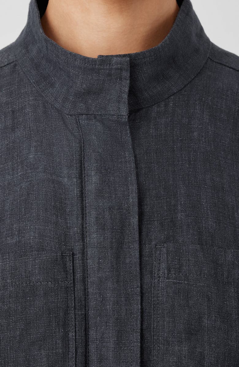 Eileen Fisher Stand Collar Organic Linen Jacket, Alternate, color, 