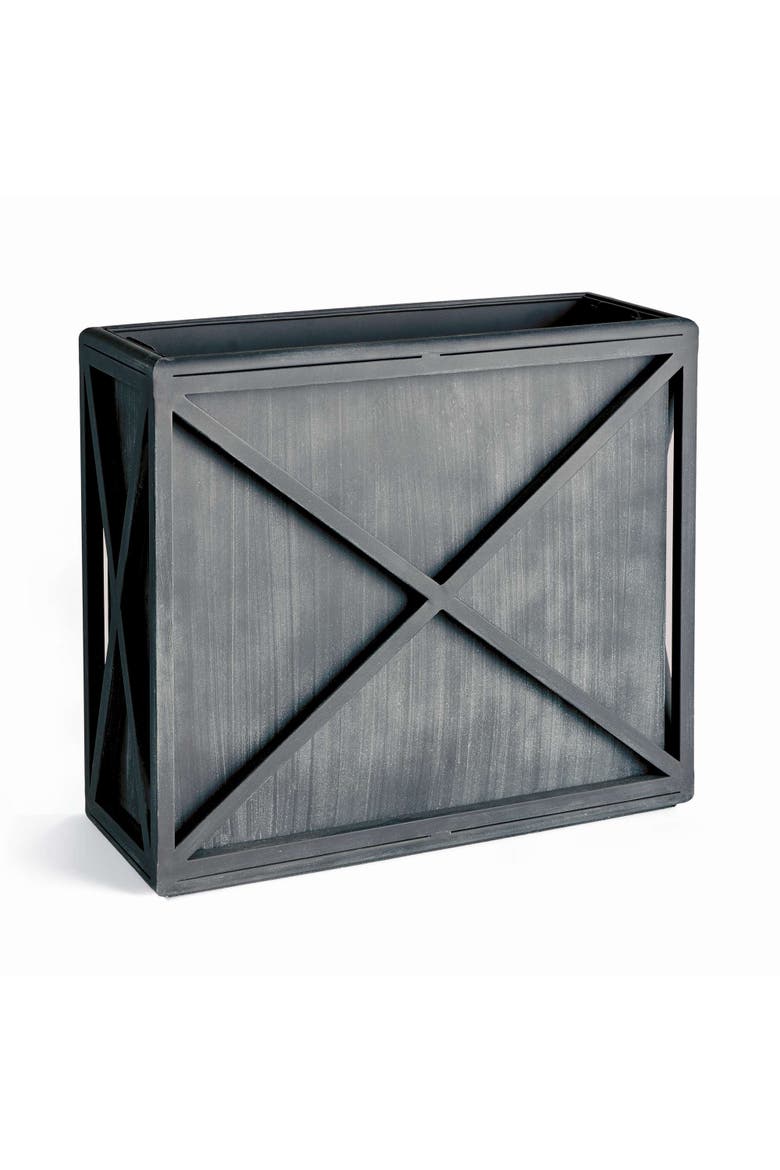 Terrazza Tall Rectangular Planter, Main, color, Black