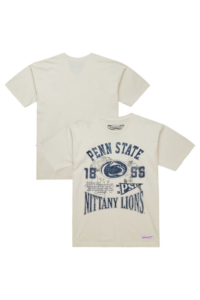 Men's Mitchell & Ness  Cream Penn State Nittany Lions Heritage Scholar T-Shirt, Main, color, Cream