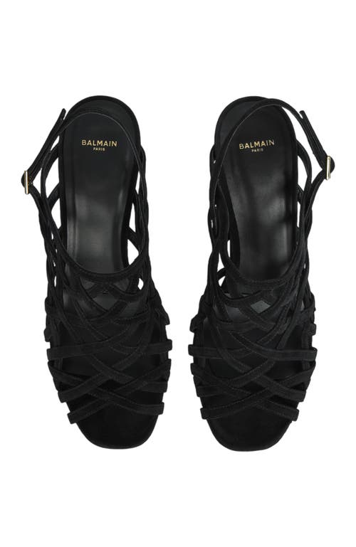Balmain Wedge Cage Sandals In Black