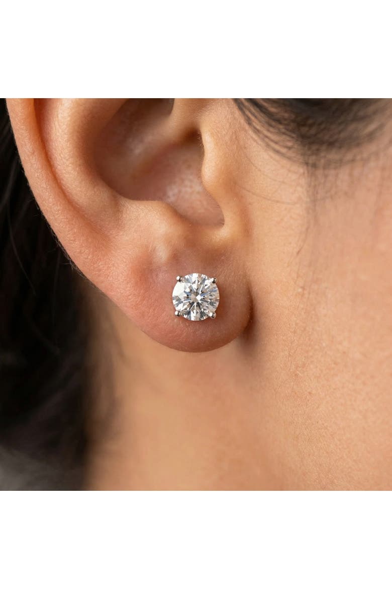 Certified 2Ct TW Diamond Studs Screw Back 14k Gold Lab Grown, Alternate, color, 14k White Gold