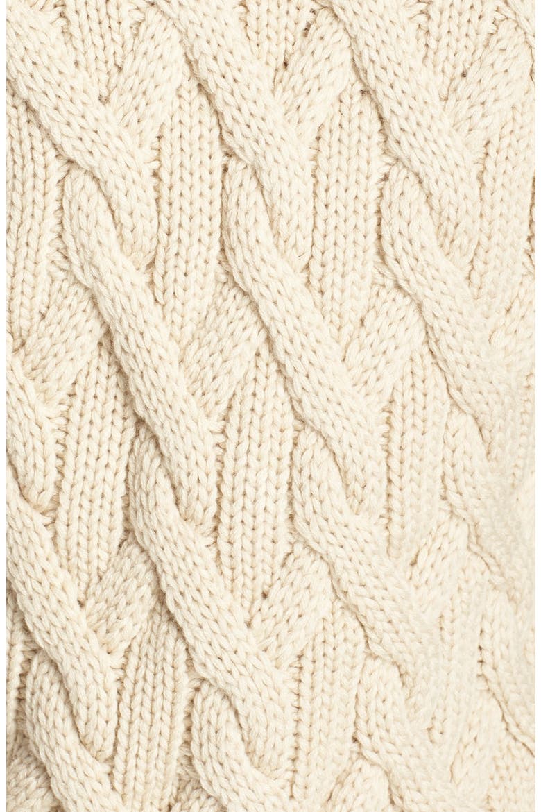 'Margie' Cable Knit Shawl Collar Cardigan, Alternate, color, CREAM HEATHER