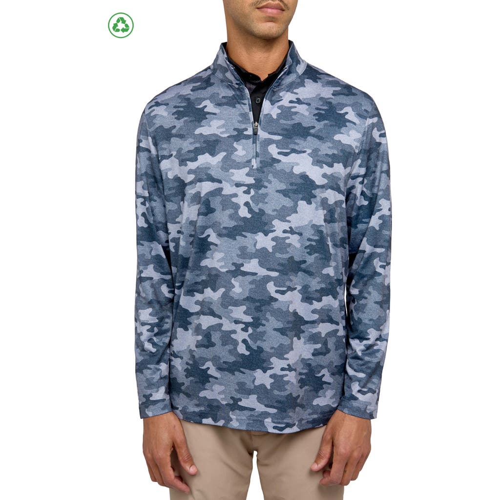 CONSTRUCT Regular Fit Camo Print Recycled Performance Quarter Zip in Multi  product