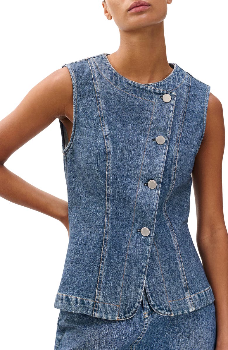 rag & bone Miramar Olivia Ponte Vest, Main, color, Washed Blue