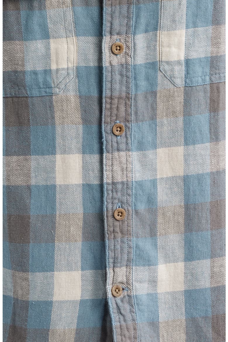 Curtis Check Linen & Cotton Button-Up Work Shirt, Alternate, color, BLUE MULTI