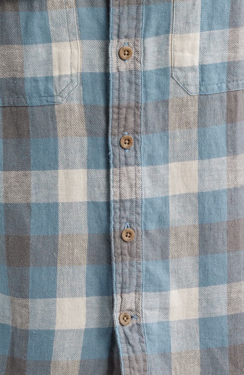 AG Curtis Check Linen & Cotton Button-Up Work Shirt, Alternate, color, Blue Multi