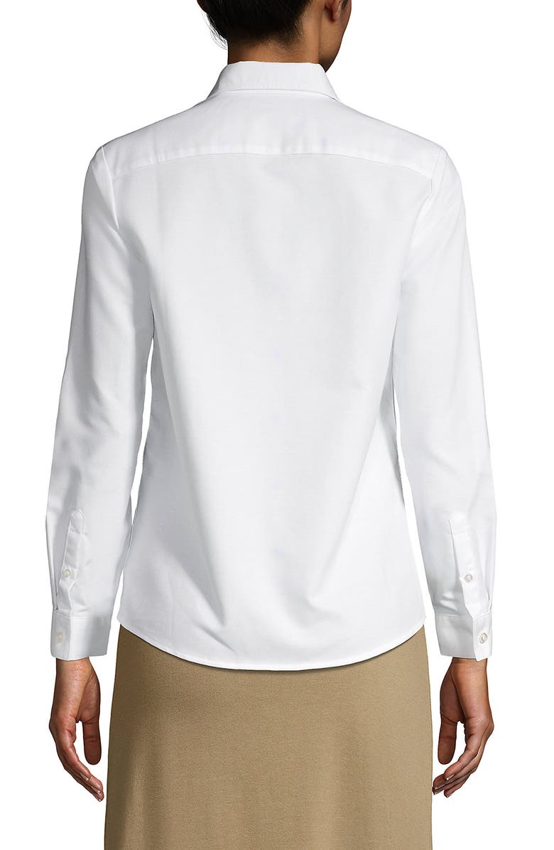 Lands' End School Uniform Long Sleeve Oxford Dress Shirt, Alternate, color, White