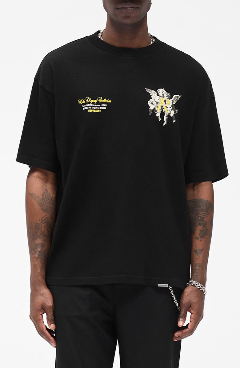 Represent Legacy Cherubs Cotton Graphic T-Shirt, Main, color, Jet Black