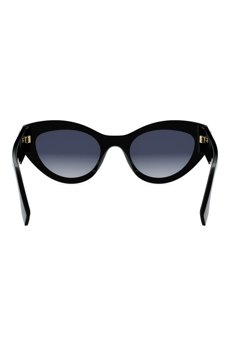 First 62mm Cat Eye Sunglasses, Alternate, color, SHINY BLACK / GRADIENT BLUE
