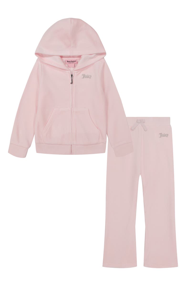 Juicy Couture Kids' Velour Hoodie and Joggers Set, Main, color, 
