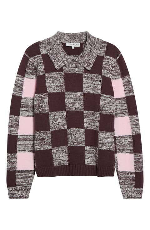 Check Polo Sweater