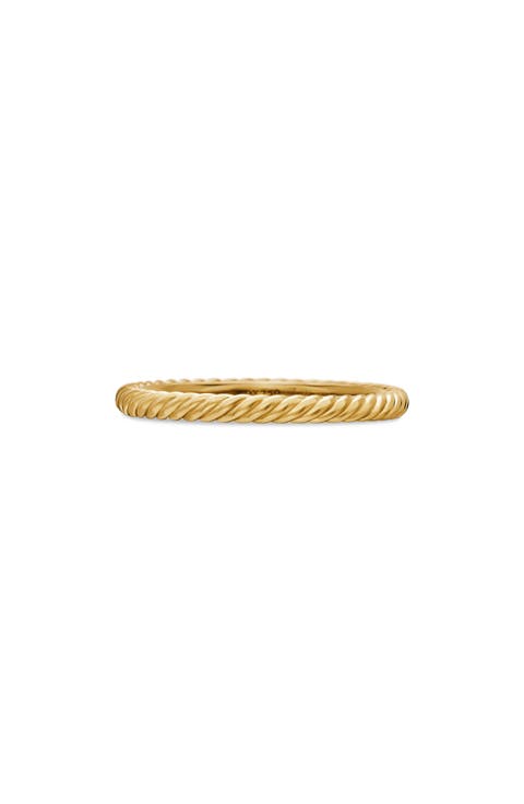 Cable Band Ring in Gold