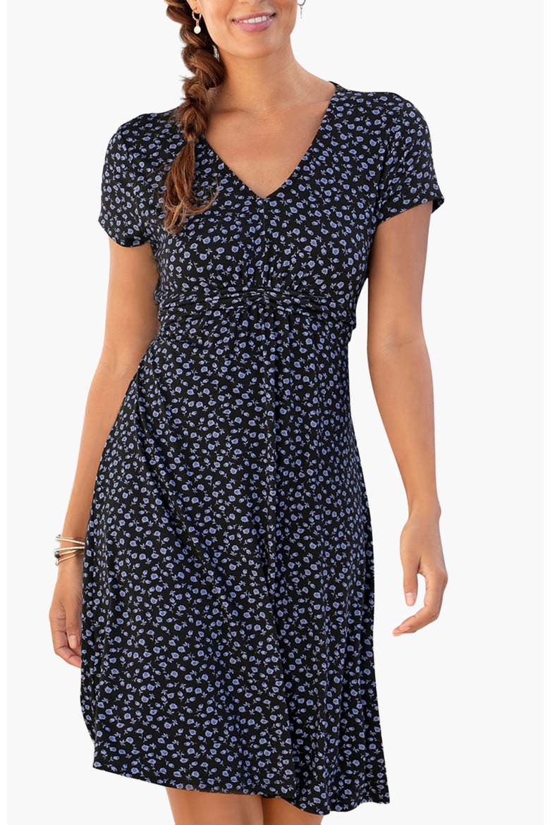 Women's Short Sleeve Print Dress, Main, color, Blue Printed
