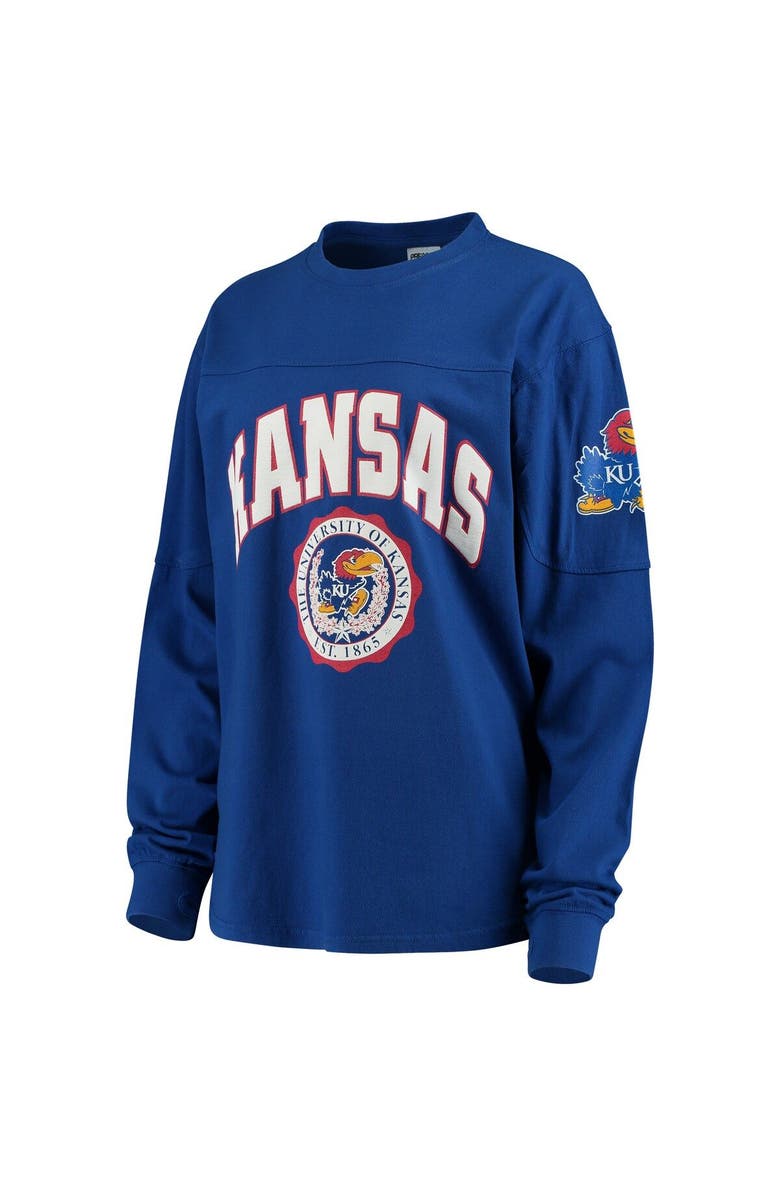 PRESSBOX Women's Royal Kansas Jayhawks Edith Long Sleeve T-Shirt, Alternate, color, 