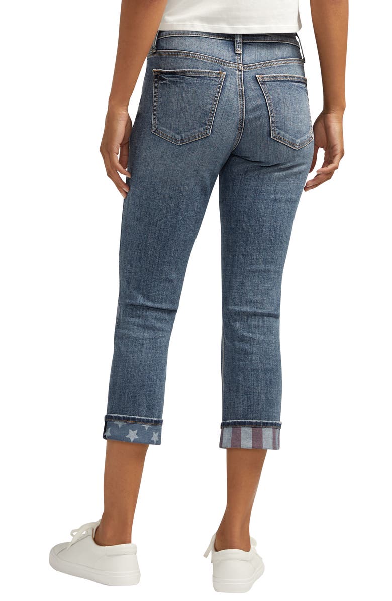 Silver Jeans Co. Suki Americana Mid Rise Capri Jeans, Alternate, color, Indigo