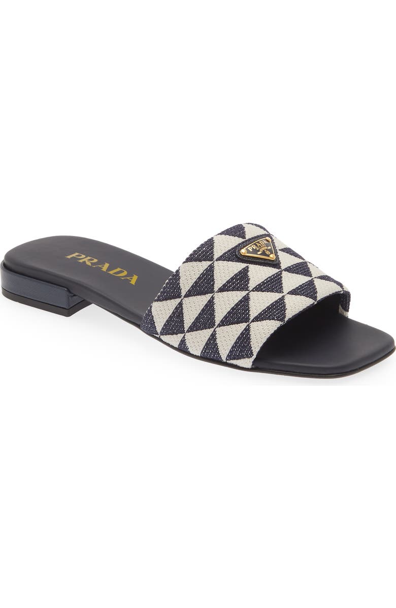 Prada Logo Slide Sandal, Main, color,