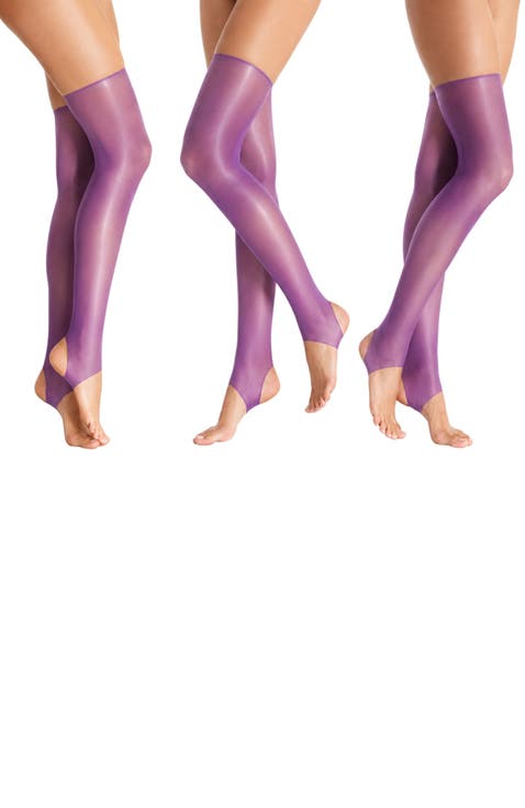 3-Pack Women's Fashion Colored Stirrup Thigh High Stockings