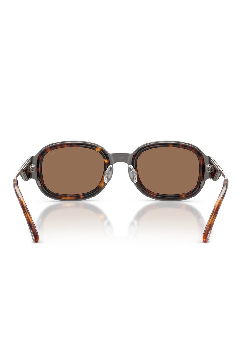49mm Small Square Sunglasses, Alternate, color, BRUSHED GUNMETAL / DARK BROWN
