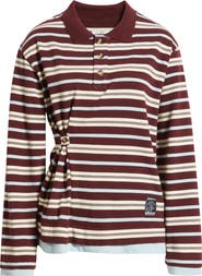 Damson Madder Noah Stripe Button Waist Rugby Top
