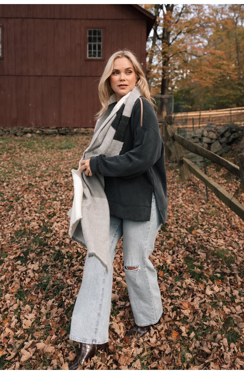 KADA The Cupro Oversized Crew Sweatshirt, Alternate, color, Ink