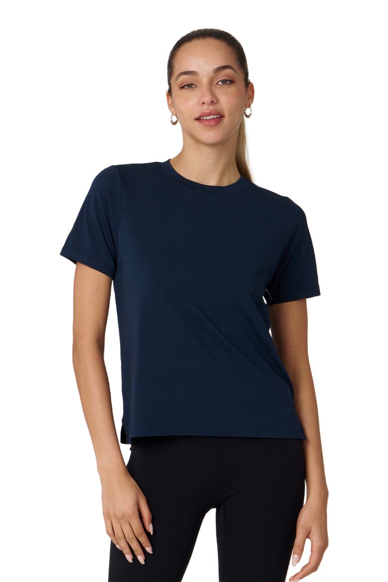 Rebody Essentials Short Sleeve Top, Main, color, Navy