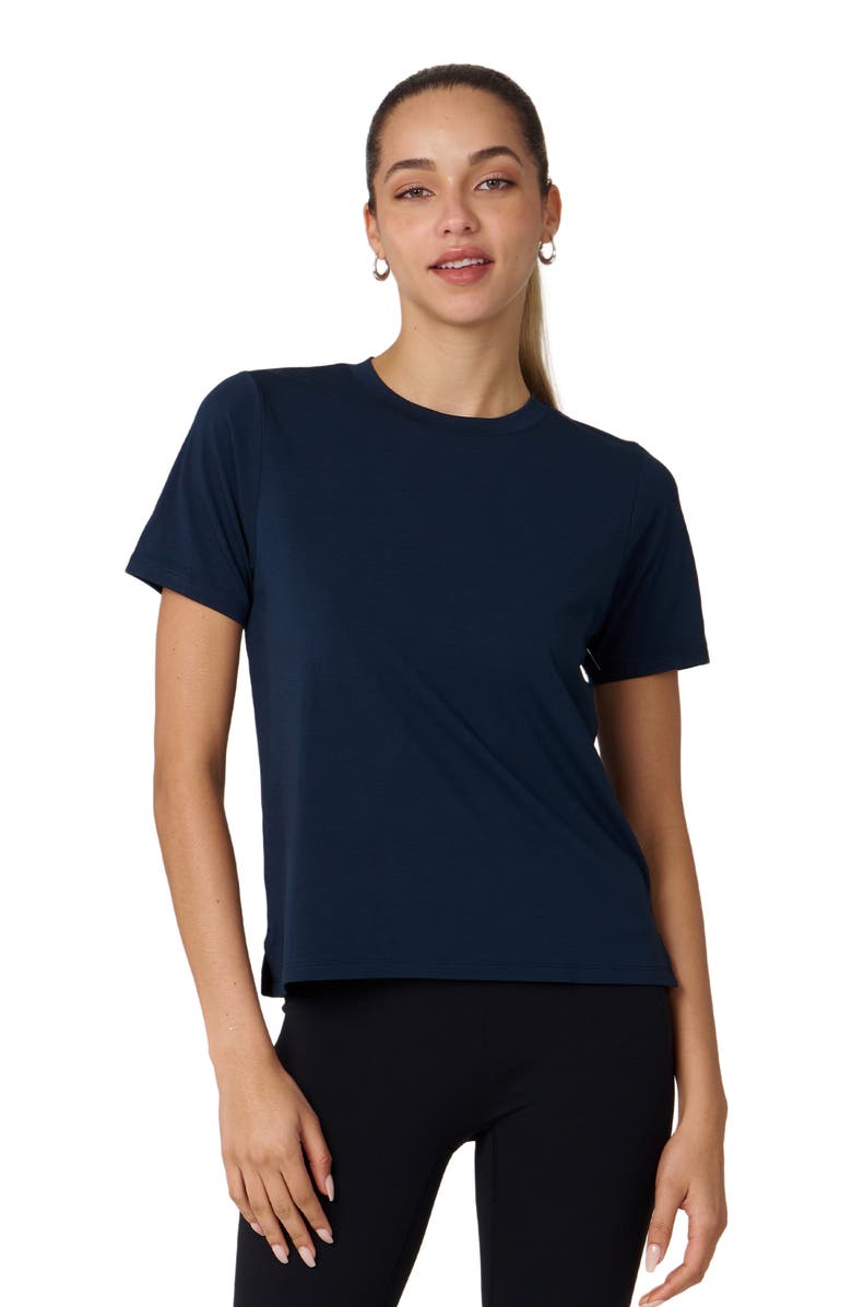 Rebody Active Rebody Essentials Short Sleeve Top, Main, color, Navy