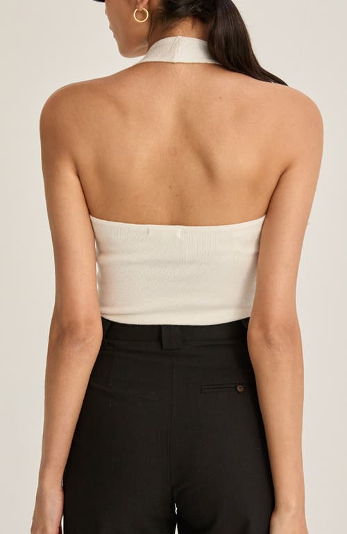 Crescent Halter Knit Top In Neutral