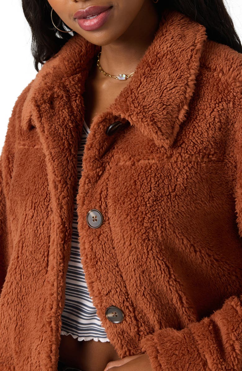 O'Neill Huxlee Fleece Shirt Jacket, Alternate, color, Rustic Brown